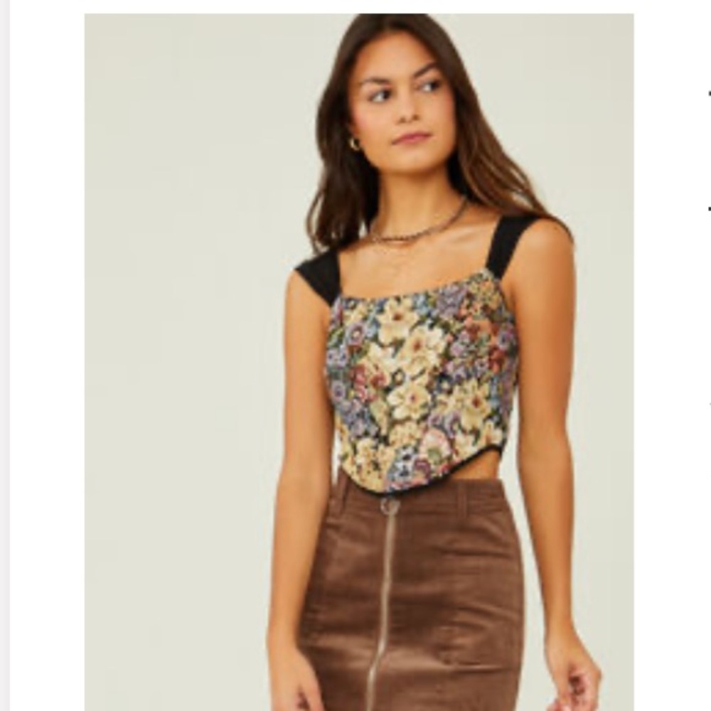 Floral Tapestry Corset Top